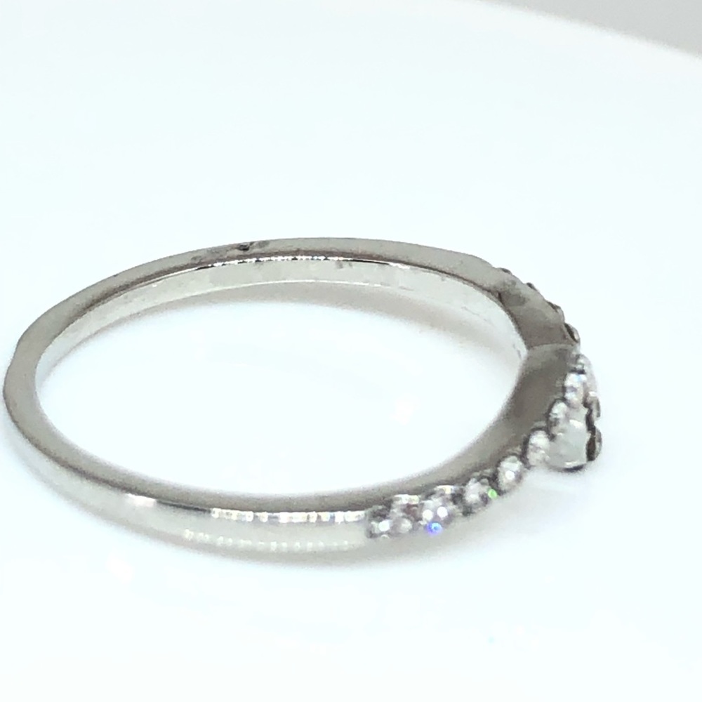 Silver/Cz Wave Stackable Ring - image 4